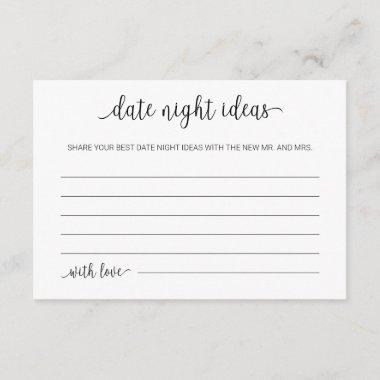 Chic Minimalist Calligraphy Date Night Idea Invitations