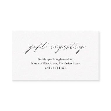 Chic Minimalist Elegant Simple Gift Registry Enclosure