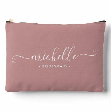 Chic Minimalist Mushroom Personalized Bridesmaid Accessory Pouch