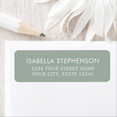 Chic Minimalist Sage Green White Return Address Label