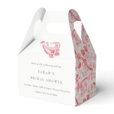 Chic Modern Blush Paisley Typography Bridal Shower Favor Boxes