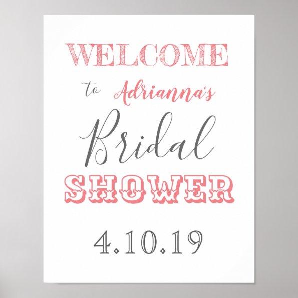 Chic Modern Bridal Shower Welcome Sign