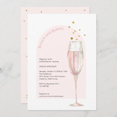 Chic Modern brunch and bubbly mimosa bridal shower Invitations
