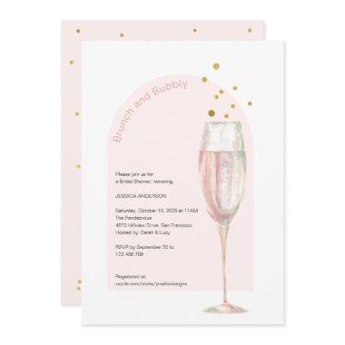 Chic Modern brunch and bubbly mimosa bridal shower Invitations