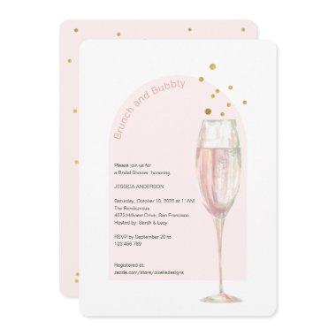 Chic Modern brunch and bubbly mimosa bridal shower Invitations