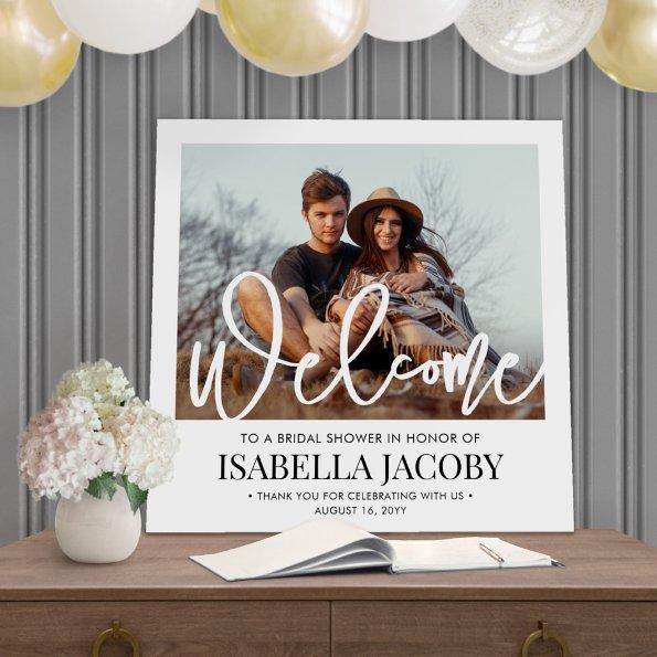 Chic Modern Script and Photo  Welcome Foam Board