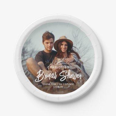 Chic Modern Script and Photo Minimal  Paper Plates
