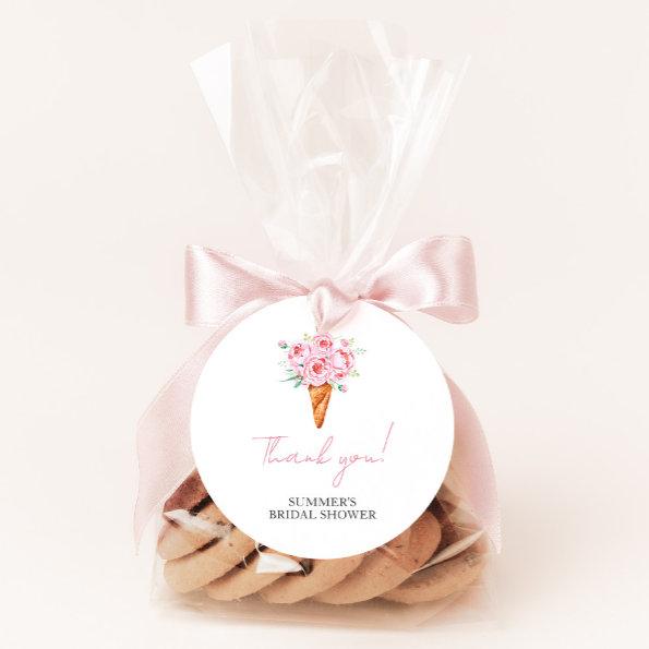 Chic Modern Watercolor Ice Cream  Classic Round Sticker