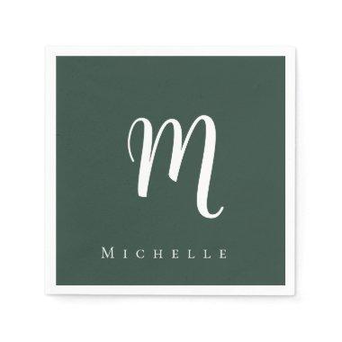 Chic monogram professional plain add your name napkins