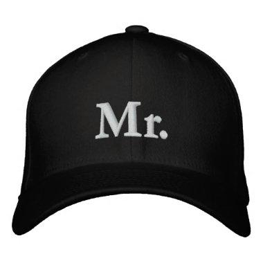 Chic Mr. black and white Embroidered Baseball Cap