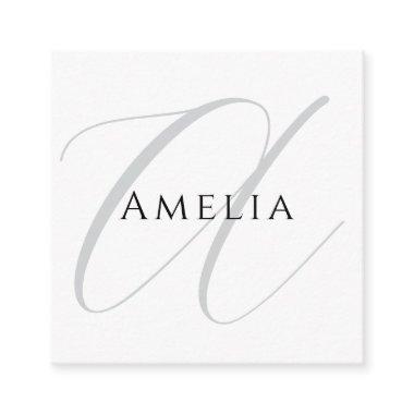 Chic Name Monogram Initial Letter Calligraphy Enclosure