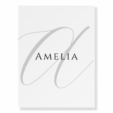 Chic Name Monogram Initial Letter Calligraphy Foam Board