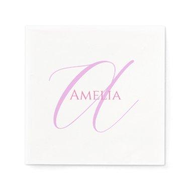 Chic Name Monogram Initial Letter Calligraphy Napkins