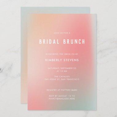 Chic Pastel Pink Mint Gradient Ombre Bridal Shower Invitations