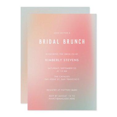 Chic Pastel Pink Mint Gradient Ombre Bridal Shower Invitations