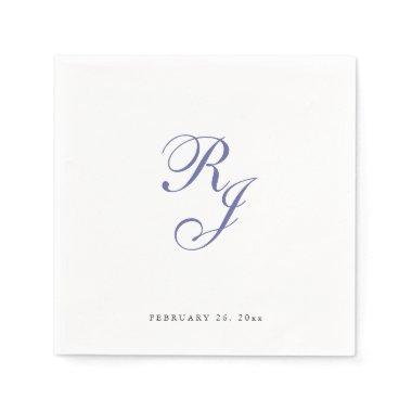 Chic Periwinkle Monogram Wedding Napkins
