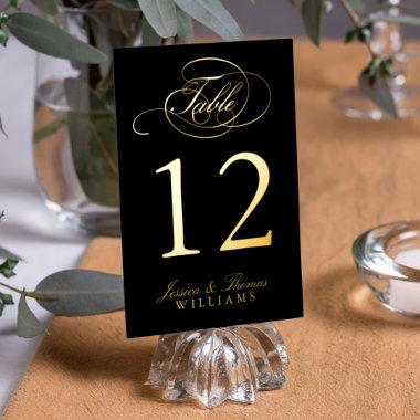 Chic Photo Real Foil Pressed Table Number Cards