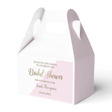 Chic Pink Gold Bridal Shower Script Custom Favor Boxes