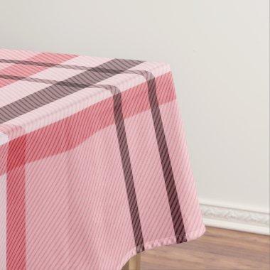 Chic Pink & Grey Plaid Fashion Pattern Party Tablecloth