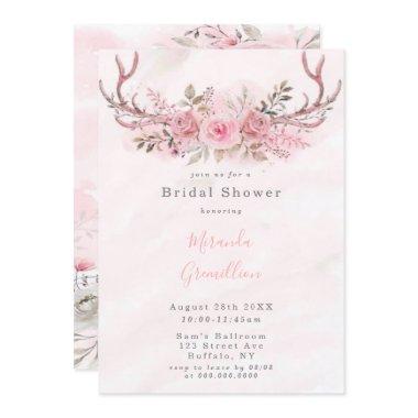 Chic Pink Sage Peony Deer Antlers