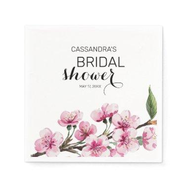 Chic Pink Sakura Floral Botanical  Napkins