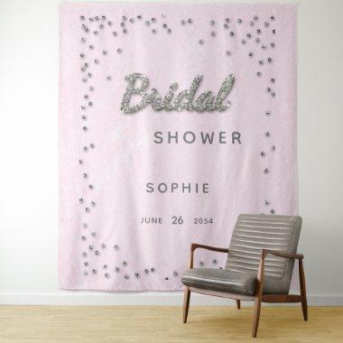 Chic Pink Sparkle Glitter Bridal Shower Backdrop