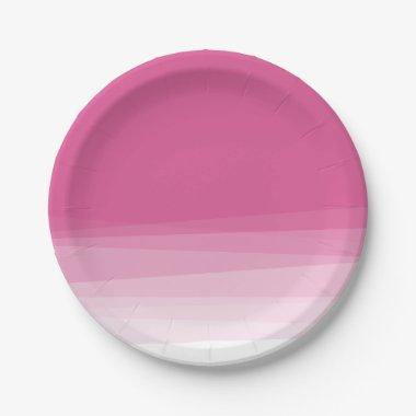 Chic Pink Watercolor Ombre Paper Plates