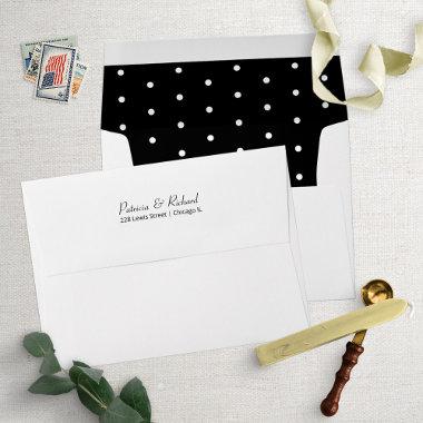 Chic Polka Dots Pattern Wedding Invitations Envelop Envelope