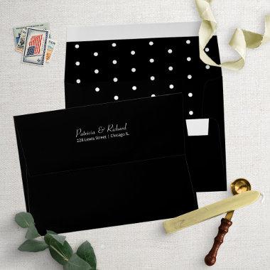 Chic Polka Dots Pattern Wedding Invitations Envelop Envelope