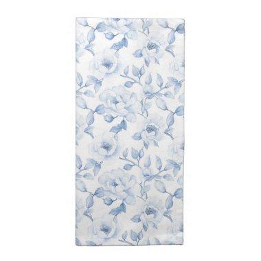 Chic Pretty Blue White Flowers Cloth Napkin