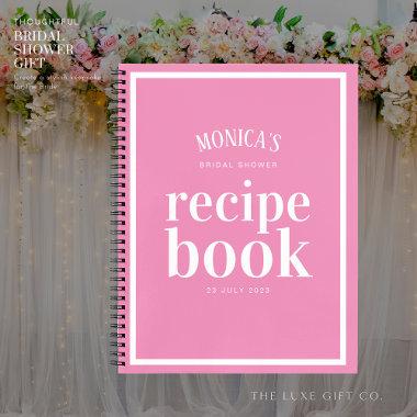 Chic Pretty Pink and White Bridal Shower Recipe Notebook