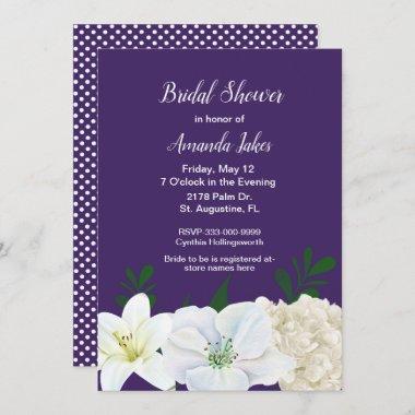 Chic Purple Bridal Shower Invitations