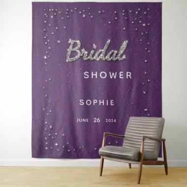 Chic Purple Sparkle Glitter Bridal Shower Backdrop