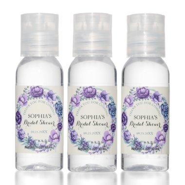 Chic Purple Watercolor Floral  Hand Sanitizer