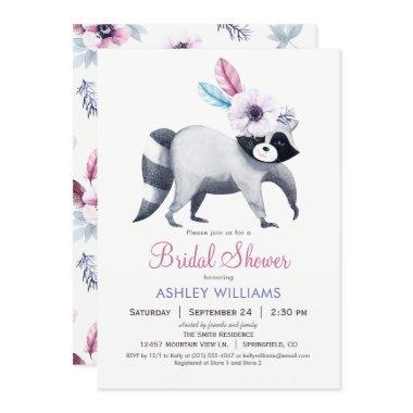 Chic Raccoon Bridal Shower Invitations