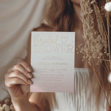 Chic Rose gold Calligraphy  Foil