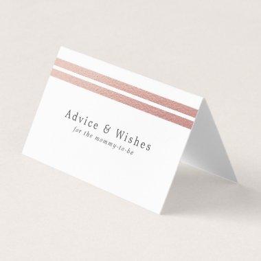 Chic Rose Gold Foil Stripes | White Advice Cards