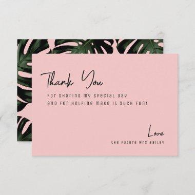 Chic Rose Tropical Beach Bridal Shower Thank You Invitations