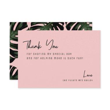 Chic Rose Tropical Beach Bridal Shower Thank You Invitations