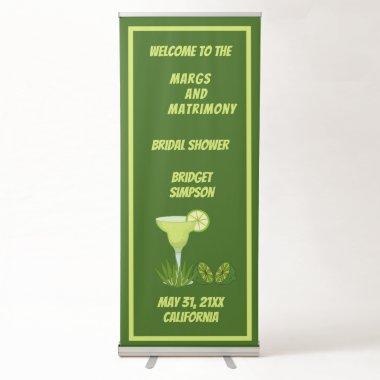 chic sage green margs and matrimony  retractable banner