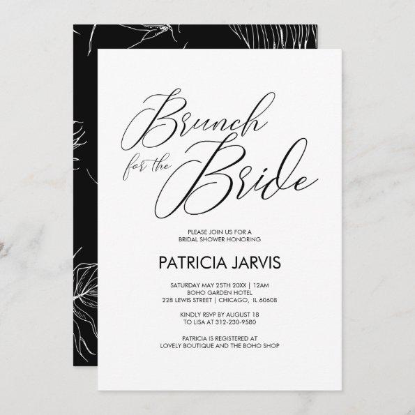 Chic Script Brunch for the Bride Bridal Shower Invitations