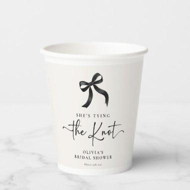Chic She's Tying the Knot Black Bow  Paper Cups