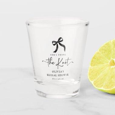 Chic She's Tying the Knot Black Bow  Shot Glass