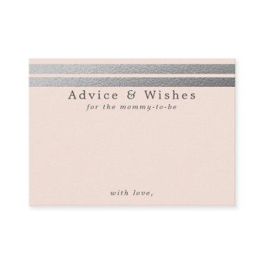 Chic Silver Foil Stripes | Blush Pink Advice Cards