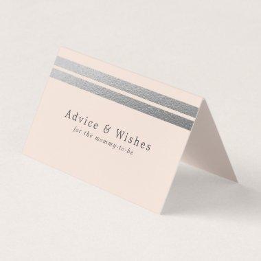 Chic Silver Foil Stripes | Blush Pink Advice Cards