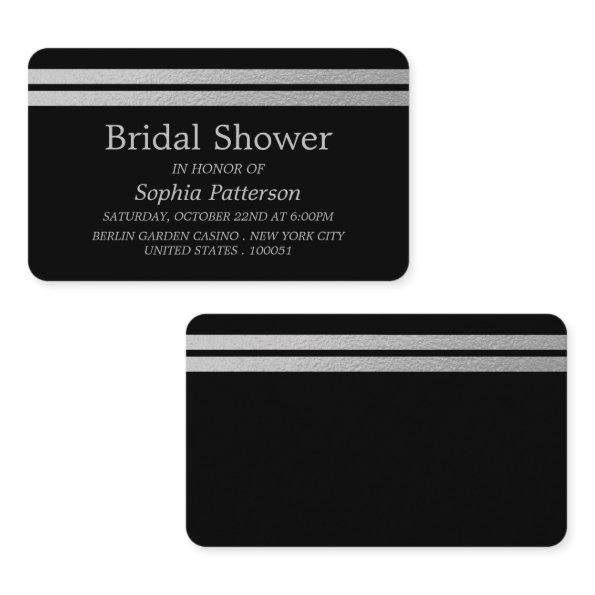 Chic Silver Foil Stripes  Ticket