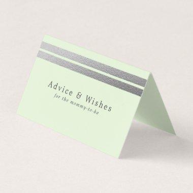 Chic Silver Foil Stripes | Mint Green Advice Cards