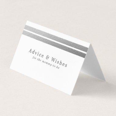 Chic Silver Foil Stripes | White Advice Cards