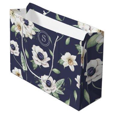 Chic Spring Watercolor Bouquet Large Gift Bag