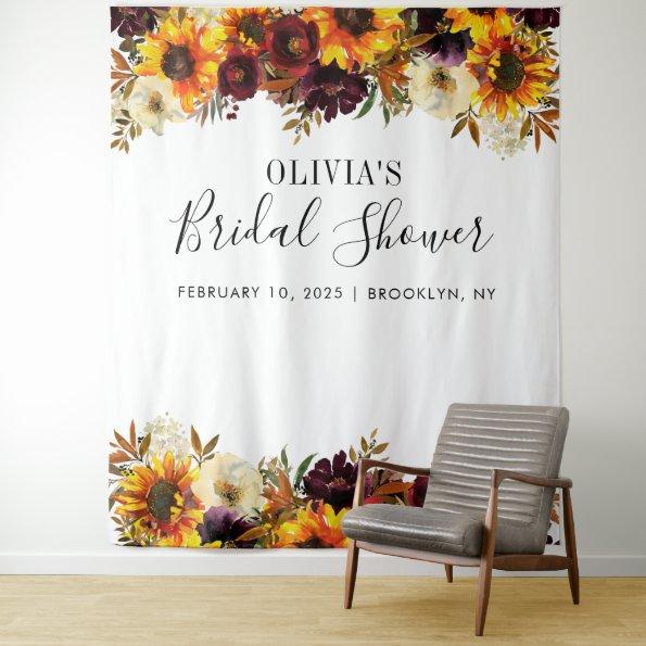 Chic Sunflower Bridal Shower Photo Booth Backdrop